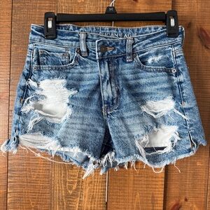 American Eagle Outfitters Ripped Mom Jean Shorts - Strigid